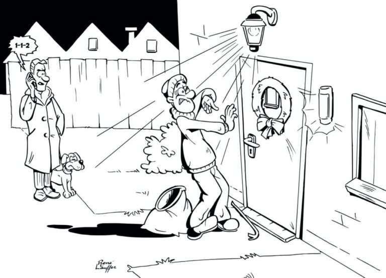 Inbreker wordt betrapt.