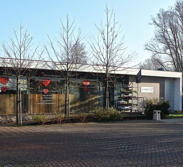 Winkel van bloemen in het gooi.